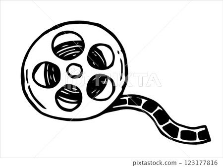 video film. vector illustration in doodle style. 123177816