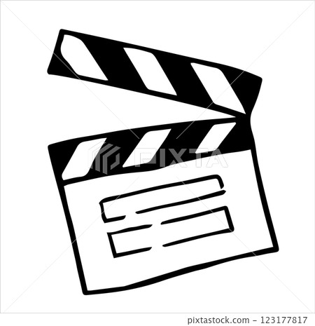 Clapperboard. vector illustration in doodle style 123177817