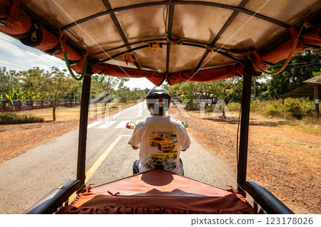 Image of traveling in Southeast Asia by tuk-tuk Cambodia 123178026