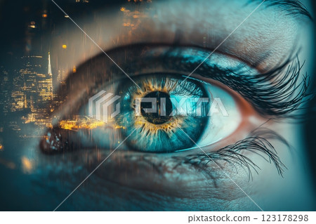 Human eye and light waves, visual information 123178298