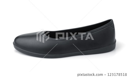 Black rubber overshoe waterproof galosh 123178518