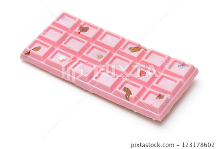 Pink craft chocolate bar with nuts Pink craft chocolate bar with nuts 123178602