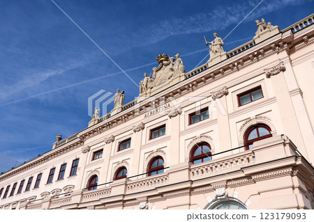 Detail of the Albertina building, Vienna, Austria 123179093