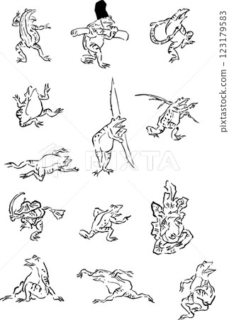 Frogs from Choju Jinbutsu Giga 123179583