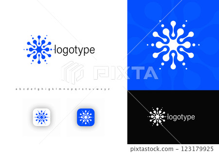 Abstract splash-shaped logo with fluid molecular structure, symbolizing connectivity, energy, and innovation. Perfect for biotech, digital networks, tech startups, and creative branding. Vector logo Abstract splash-shaped logo with fluid molecular structure, symbolizing connectivity, energy, and innovation. Perfect for biotech, digital networks, tech startups, and creative branding. Vector logo 123179925