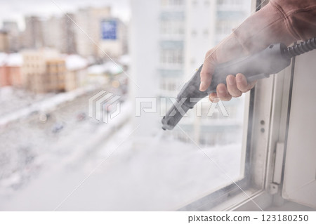 Efficient Steam Cleaning of Windows Utilizing Specialized Professional Equipment and Tools Efficient Steam Cleaning of Windows Utilizing Specialized Professional Equipment and Tools 123180250
