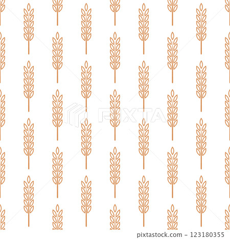 Vector Seamless Pattern with Agriculture Wheat and Cereal Ears. Organic Wheat, Rice Ear Design Template. Bread, Beer Packaging, Farming, Organic Food Concepts 123180355