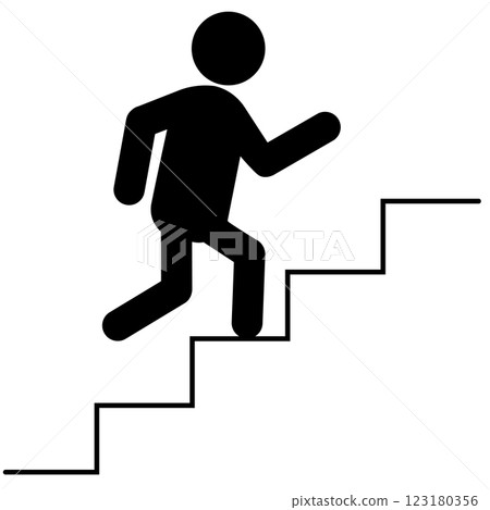 Pictogram of a person climbing stairs 123180356