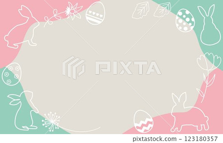 復活節兔子和雞蛋框架 123180357