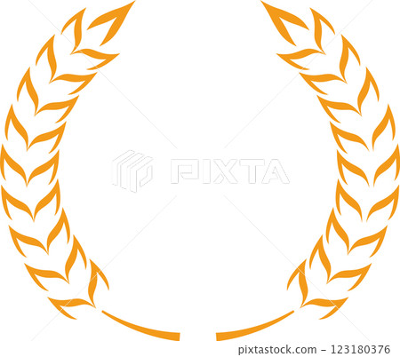 Golden wheat stalks forming a circular award symbol representing agriculture, farming, harvest, and organic food, ideal for logos and emblems Golden wheat stalks forming a circular award symbol representing agriculture, farming, harvest, and organic food, ideal for logos and emblems 123180376