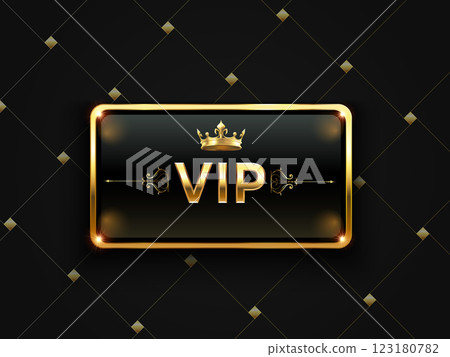 Golden VIP card featuring a crown, shining against a black background, exuding luxury and elegance, perfect for exclusive memberships or premium services Golden VIP card featuring a crown, shining against a black background, exuding luxury and elegance, perfect for exclusive memberships or premium services 123180782
