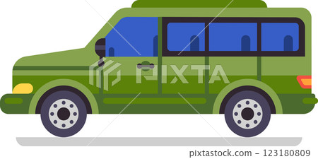 Large green minivan with tinted windows driving on a clean white background, presenting a side view of a versatile family car or commercial vehicle ideal for various journeys Large green minivan with tinted windows driving on a clean white background, presenting a side view of a versatile family car or commercial vehicle ideal for various journeys 123180809