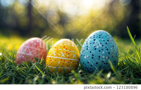 Colorful easter eggs Colorful easter eggs 123180896