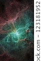 A mysterious nebula image in pale green and reddish brown A mysterious nebula image in pale green and reddish brown 123181952