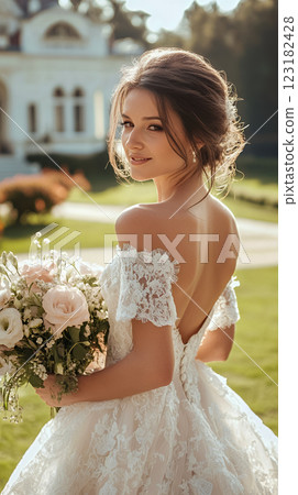 有花束的新娘 有花束的新娘 123182428