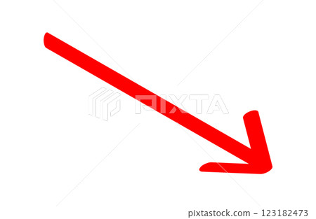 A red arrow pointing downwards to the right indicates a decrease A red arrow pointing downwards to the right indicates a decrease 123182473
