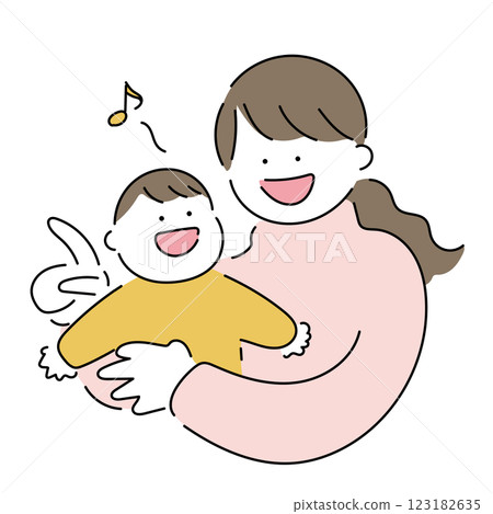 Mother and baby singing 123182635