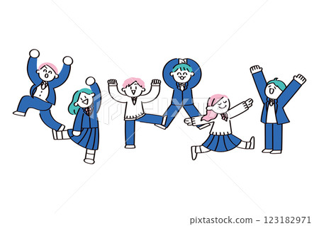 快樂的學生的插圖 123182971