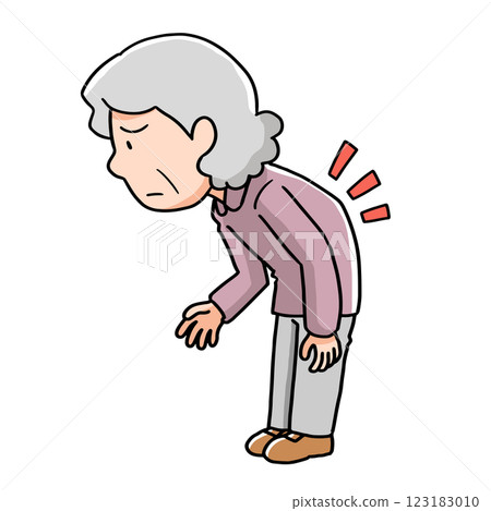 Elderly woman with bent back Elderly woman with bent back 123183010