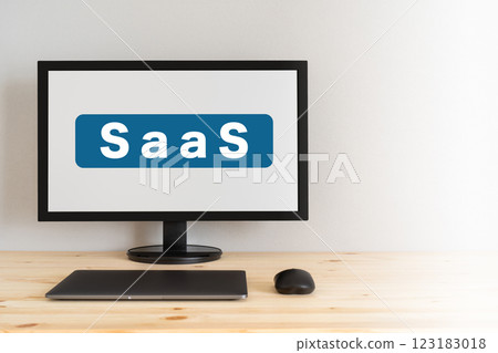 A display showing the word SaaS A display showing the word SaaS 123183018
