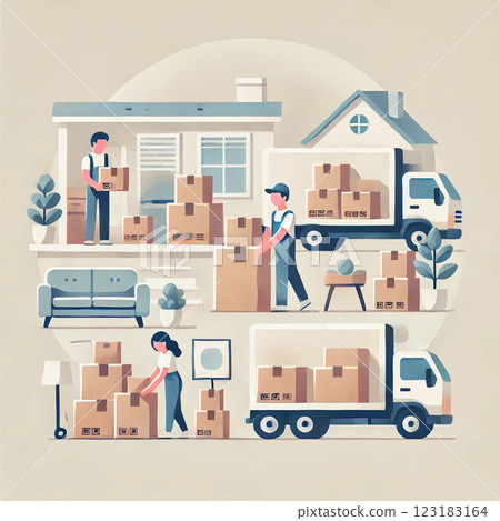 移動插圖素材 123183164