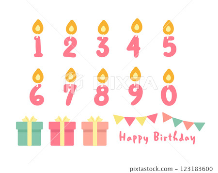 數位蠟燭生日插圖集 123183600