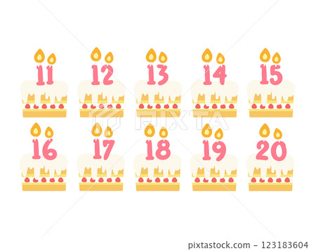 生日蛋糕慶祝插畫集 123183604
