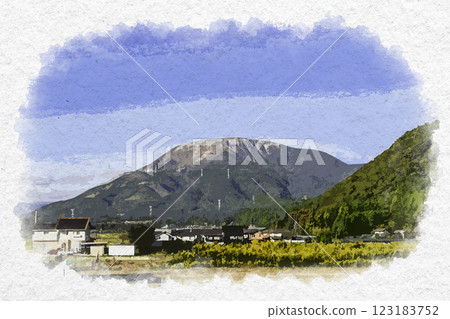 Watercolor painting of Mt. Ibuki, Maibara City, Shiga Prefecture 123183752
