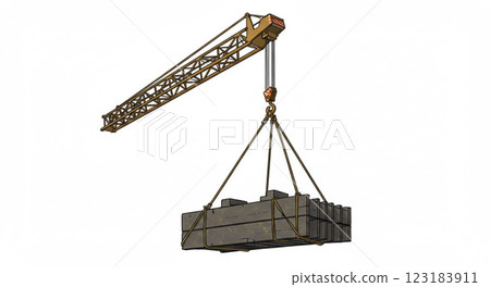 Crane slinging on white background Crane slinging on white background 123183911