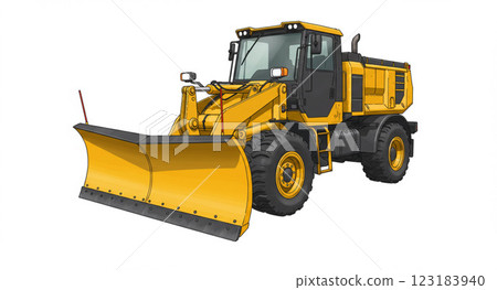 Yellow snowplow 123183940