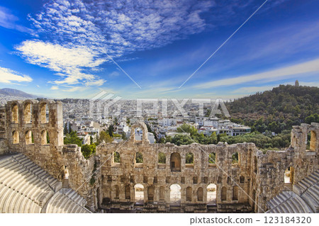 雅典狄俄尼索斯劇院遺址的景觀 雅典狄俄尼索斯劇院遺址的景觀 123184320