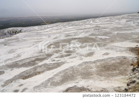 Pamukkale travertine terraces in Turkey 123184472