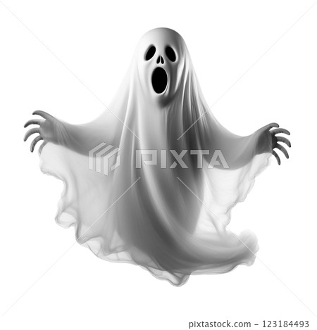 透明背景上剪下來的漂浮在空中的幽靈插圖 123184493