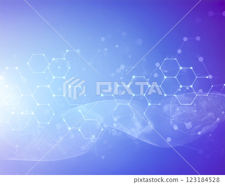Abstract science image material: Hexagon 123184528