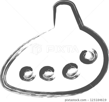 一幅樂器的插圖：陶笛 123184619