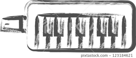 樂器的單幅插畫：鍵盤口琴 123184621