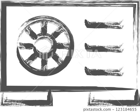 家電單機手繪插畫:室外機 家電單機手繪插畫:室外機 123184655