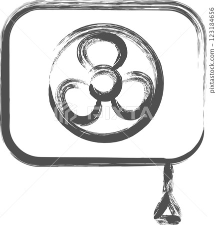Brush-drawn single illustration of home appliances: Ventilator Brush-drawn single illustration of home appliances: Ventilator 123184656