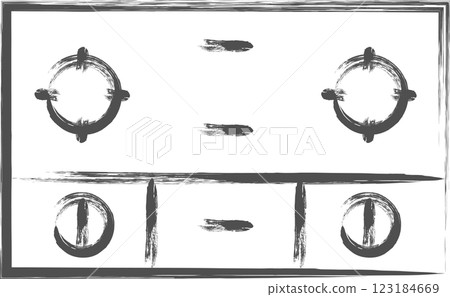 Home appliance-related brush-drawn single illustration: Gas stove Home appliance-related brush-drawn single illustration: Gas stove 123184669