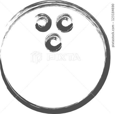 Sports-related brush-drawn single illustration: Bowling Sports-related brush-drawn single illustration: Bowling 123184690