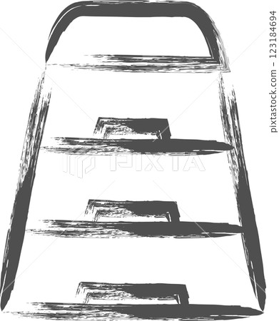 Sports-related brush-drawn single illustration: Vaulting horse 123184694