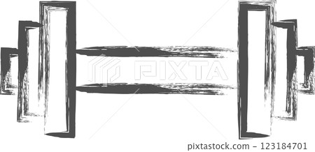 Sports-related brush-drawn single illustration: Dumbbell 123184701