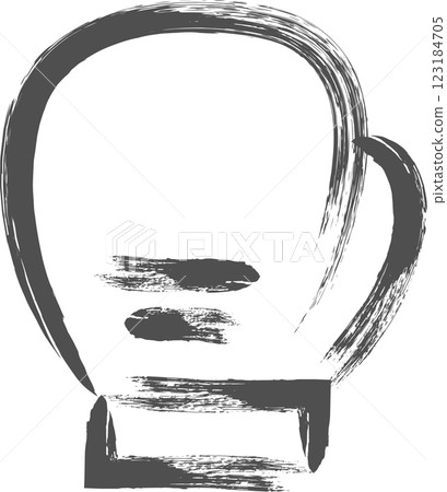 運動手繪插畫：手套 123184705