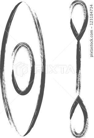 Sports-related brush-drawn single illustration: Rowing boat 123184734