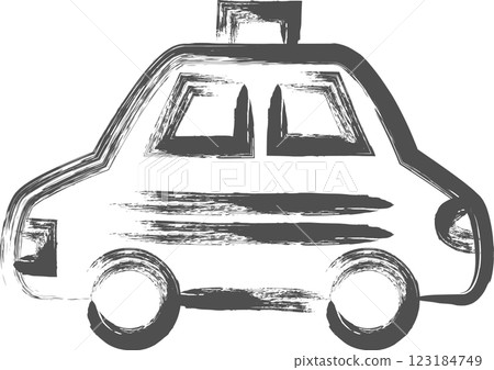 車輛相關手繪插畫：警車 123184749