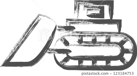 Vehicle-related brush-drawn illustration: Bulldozer 123184753