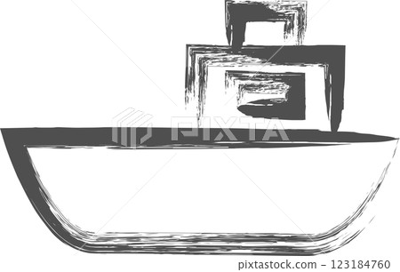 車輛相關手繪插畫：漁船 123184760