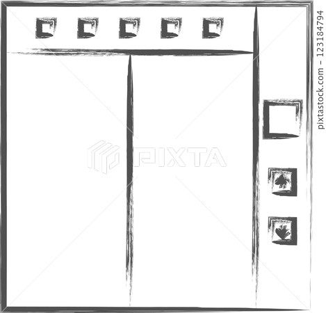 Station-related brush-drawing illustrations: elevator Station-related brush-drawing illustrations: elevator 123184794