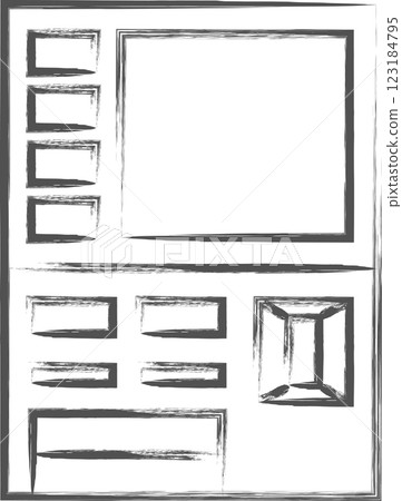 Station-related brush-drawing illustrations: Ticket vending machine Station-related brush-drawing illustrations: Ticket vending machine 123184795