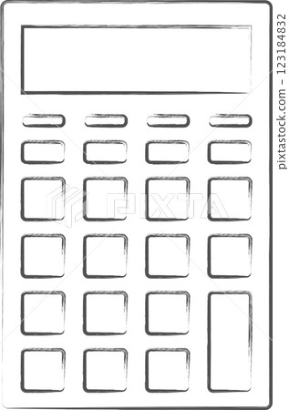 Stationery-related brush-drawing illustrations: Calculator 123184832